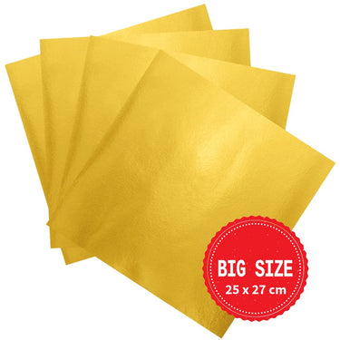 Wrapping for Bolo Gelado | Shiny Gold BIG SIZE 25x27cm (50 Pack)